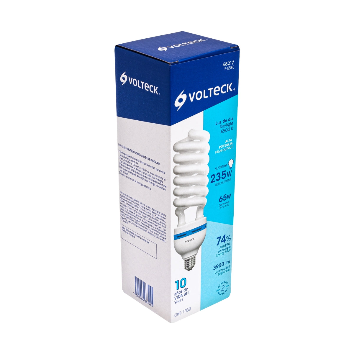 Foco espiral alta potencia 65W (equivalente 235W) luz de día SKU:'48217