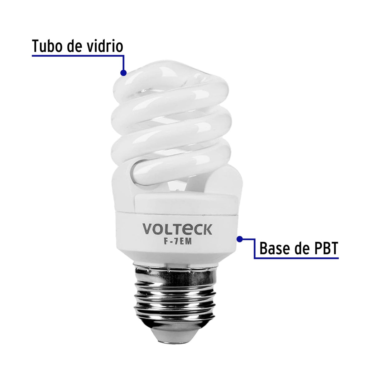 Foco espiral 7W (equivalente 35W) luz de día SKU:'48202