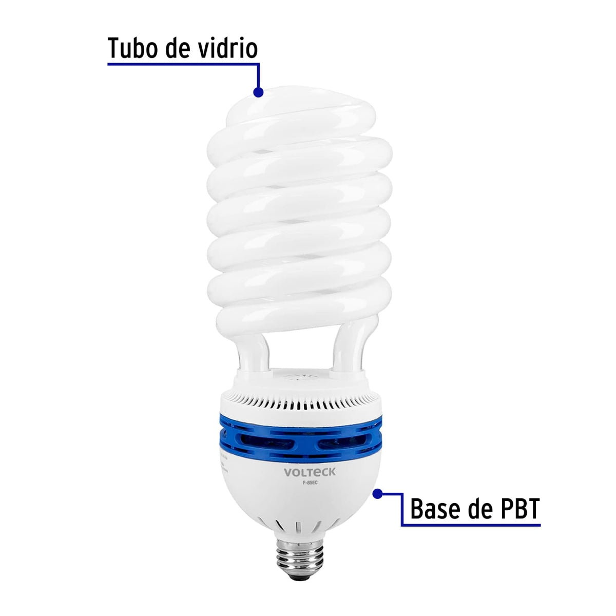 Foco espiral alta potencia 85W (equivalente 300W) luz de día SKU:'48223