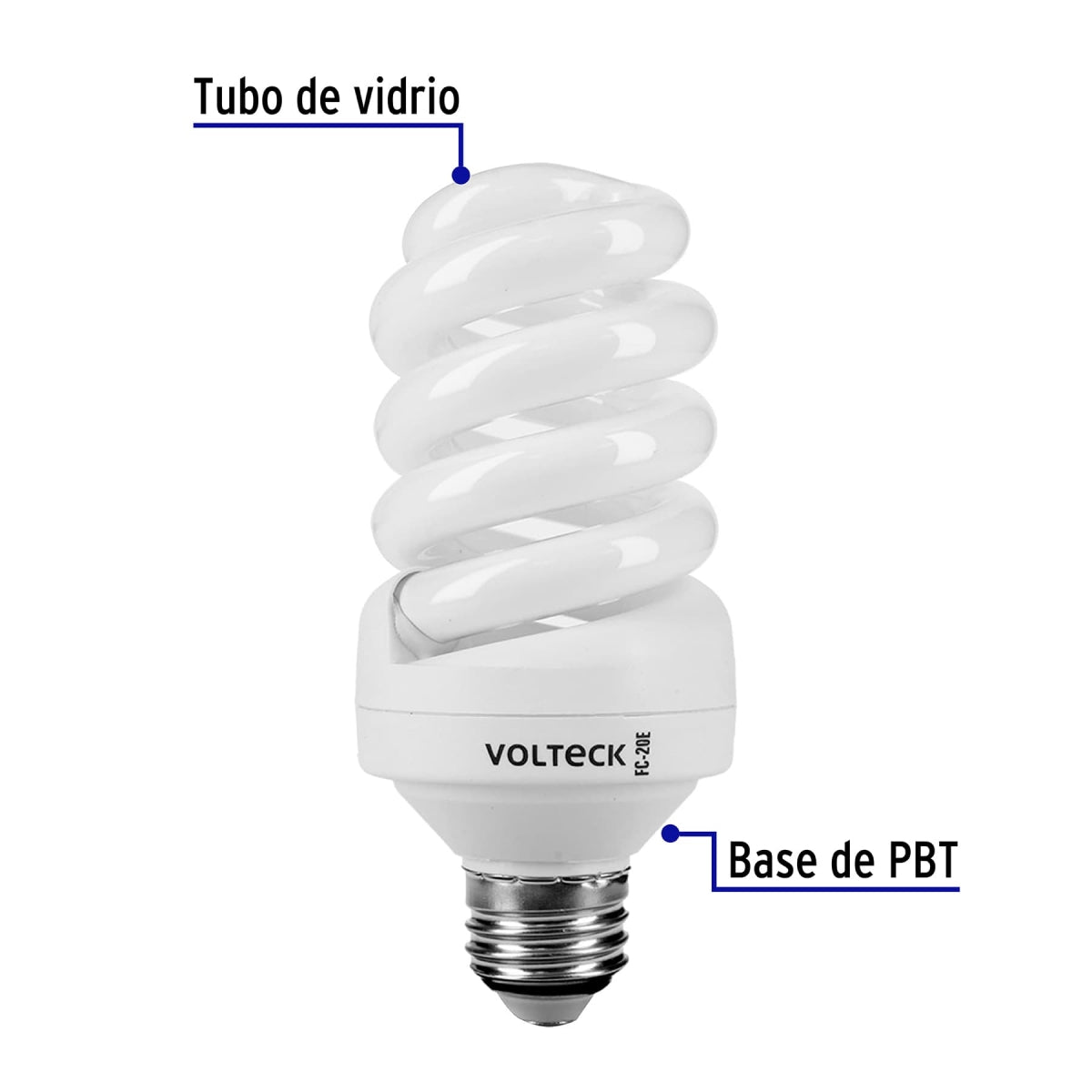 Foco espiral 20W (equivalente 75W) luz cálida SKU:'48214