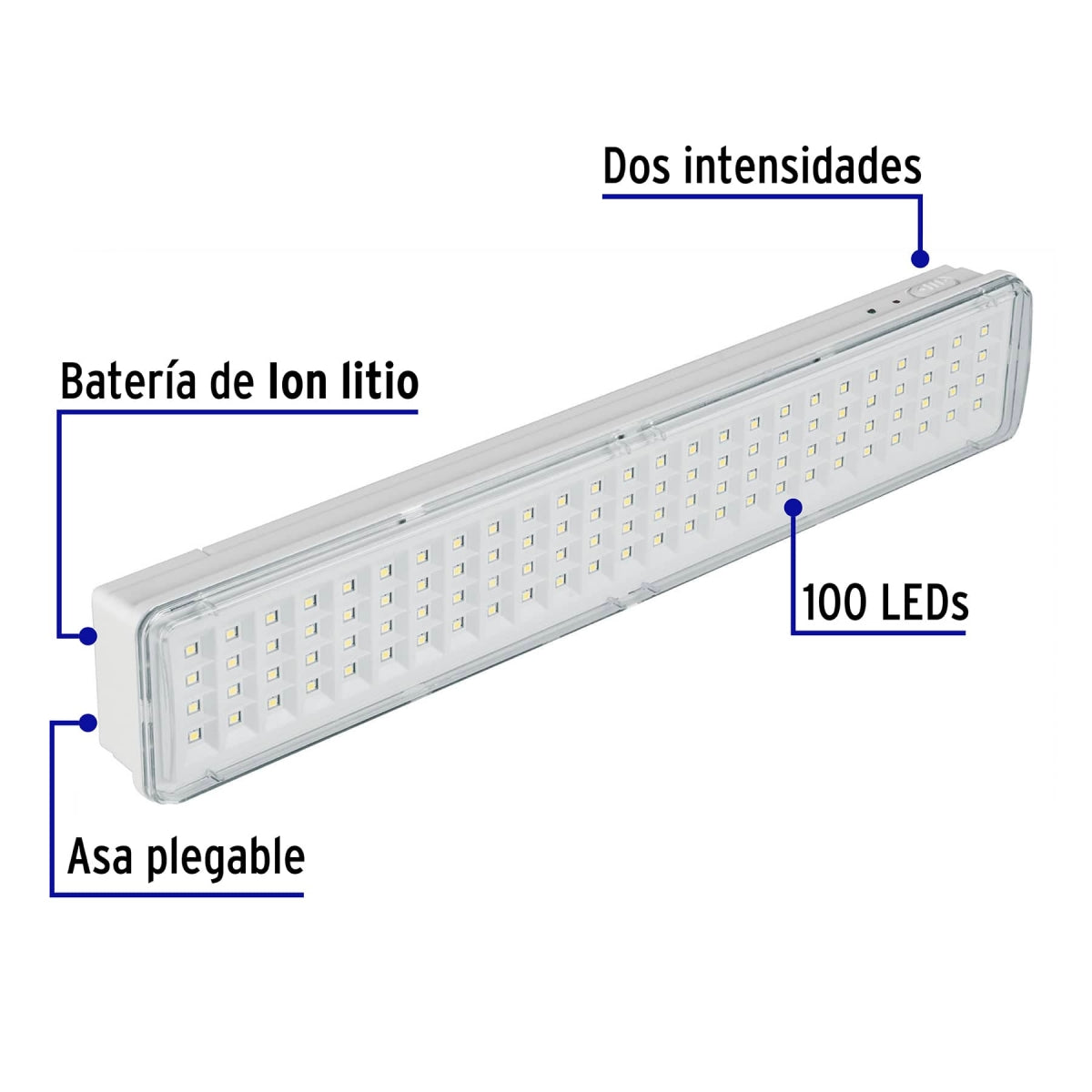 Lámpara de emergencia 500 lumens recargable SKU:'43009