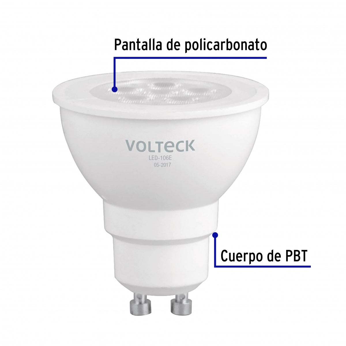 Foco LED 6W MR16 GU10 luz de día SKU:'46217