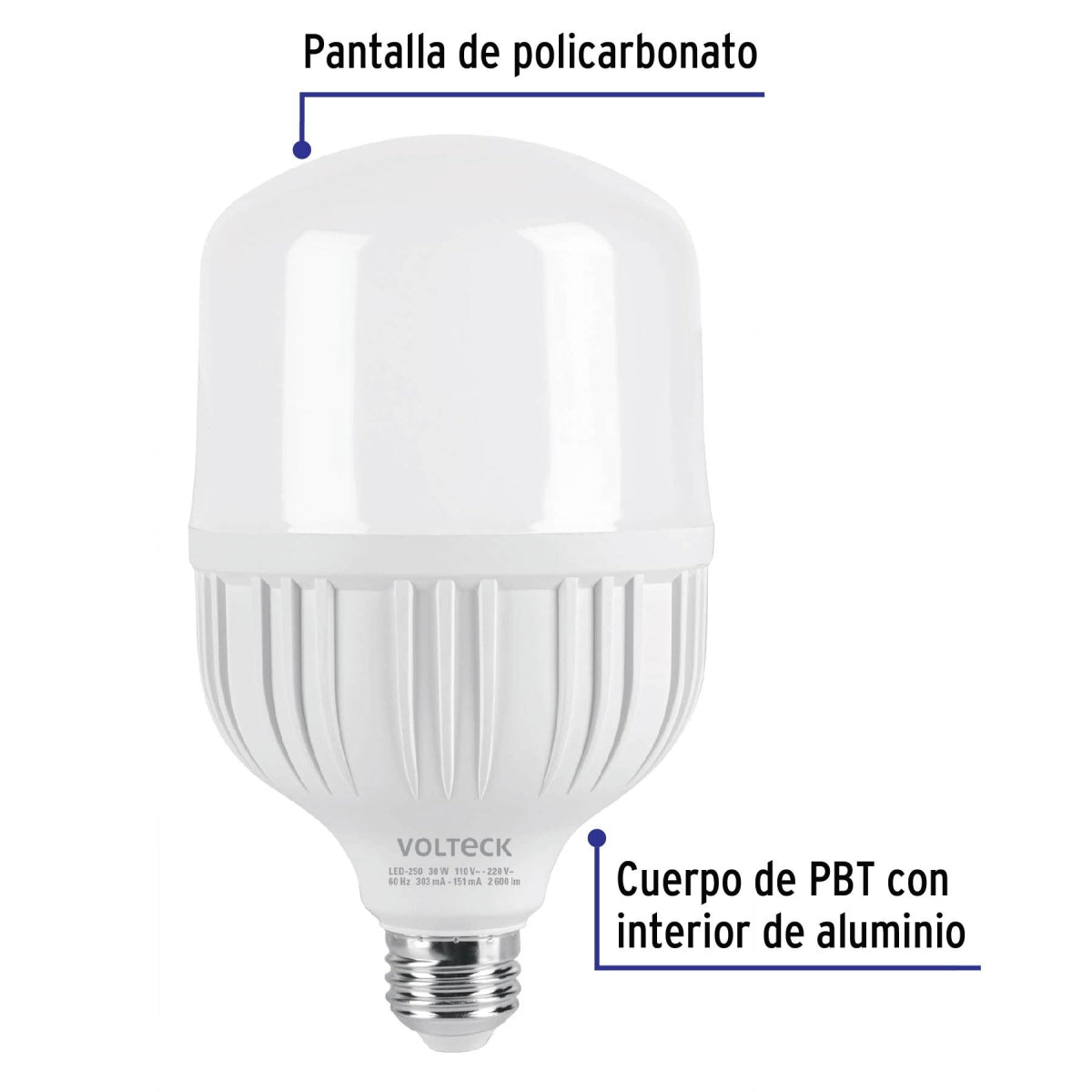 Foco LED 30W (equivalente 250W) luz de día SKU:'46226