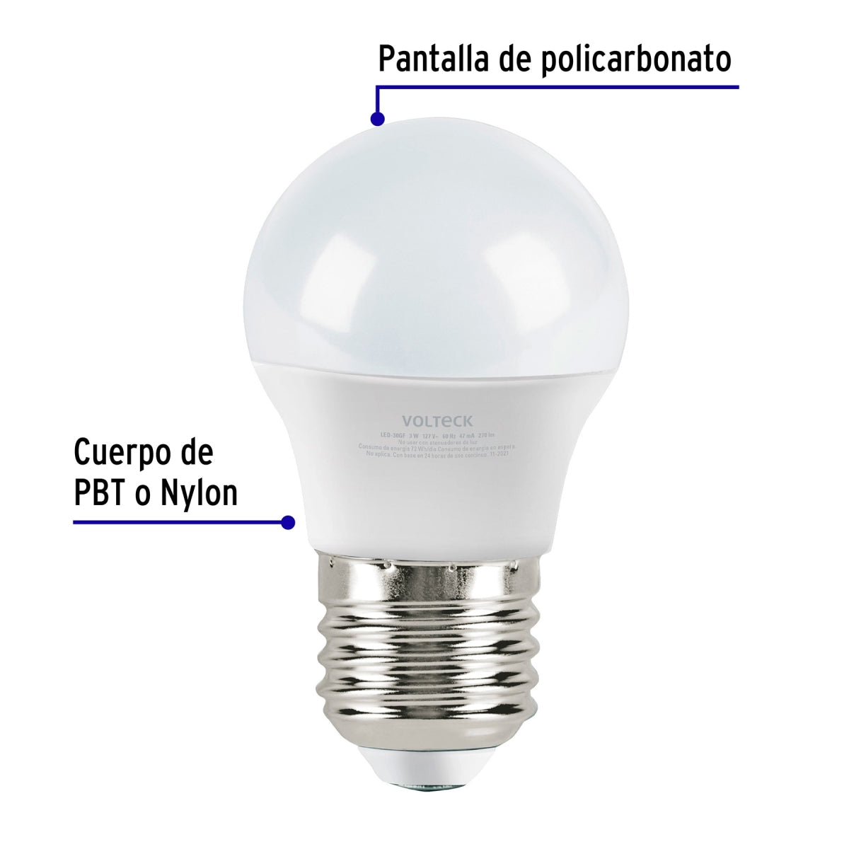 Foco LED 3W (equivalente 25W) luz de día SKU:'46854
