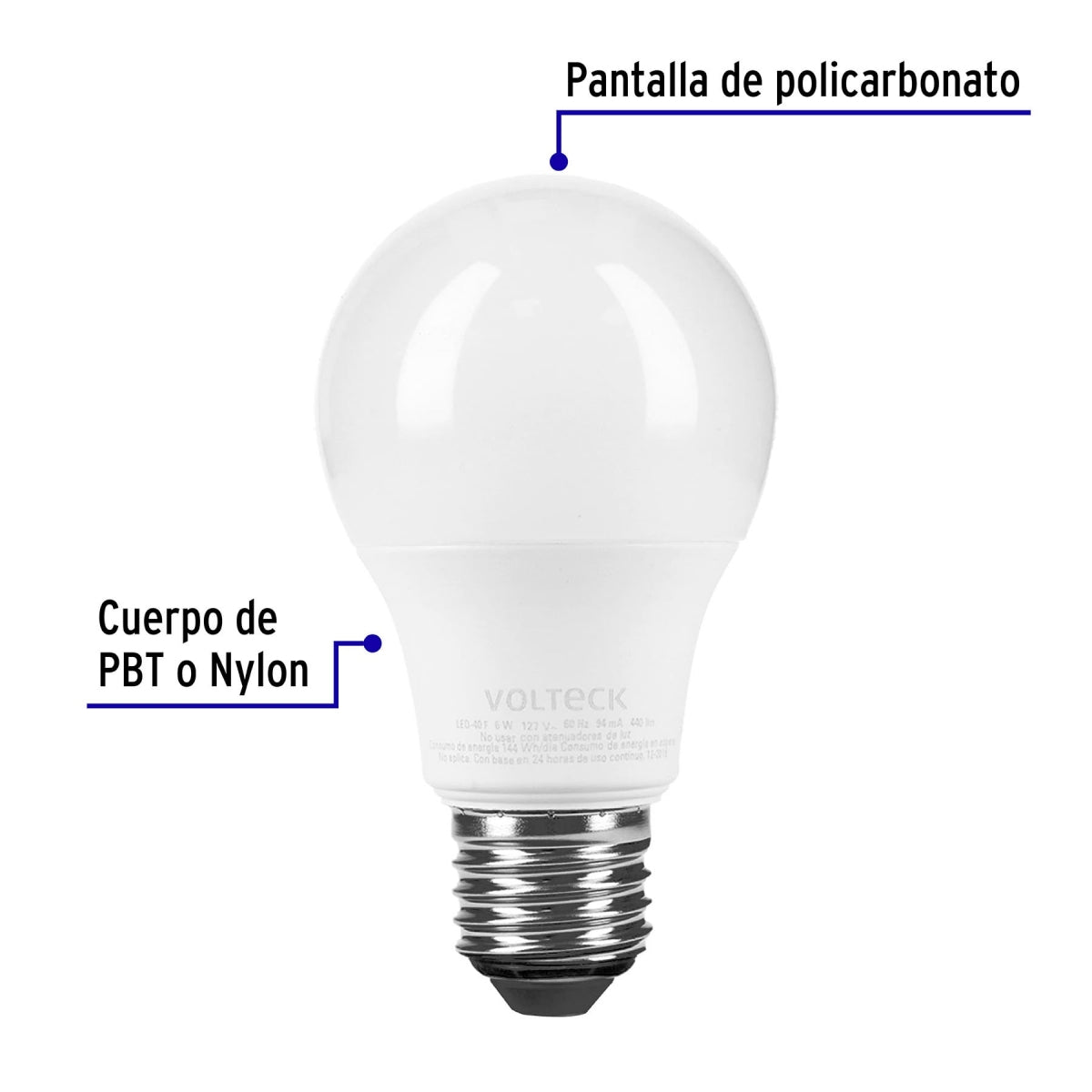 Foco LED 6W (equivalente 40W) luz de día SKU:'46856
