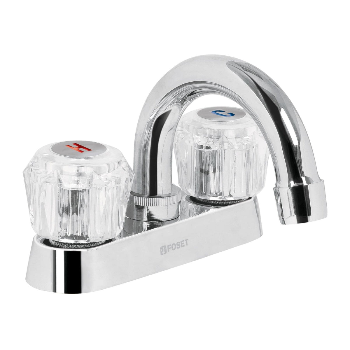 Mezcladora metálica 4" nariz curva p/lavabo manerales acrílicos (Basic) SKU:'49276