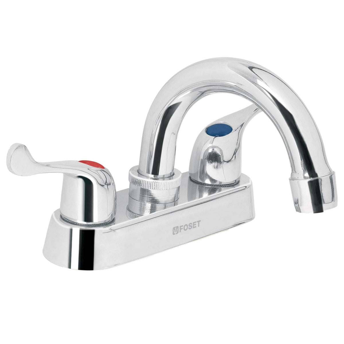 Mezcladora metálica 4" nariz curva p/lavabo manerales tipo palanca (Basic) SKU:'49279