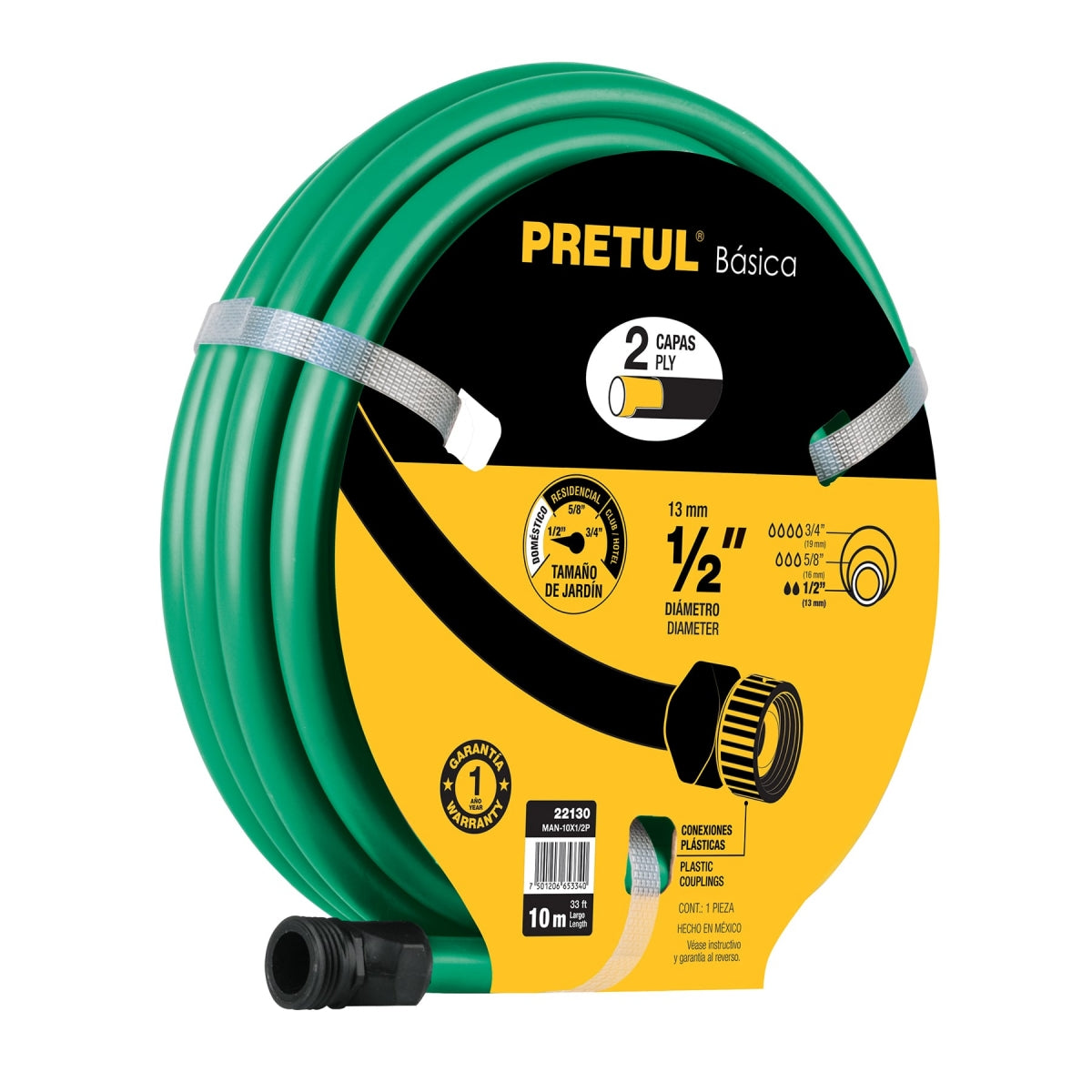 Manguera 1/2" 2 capas 10M SKU:'22130