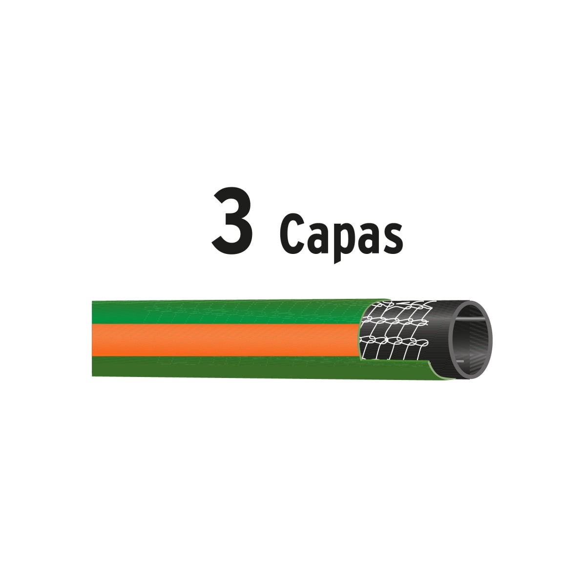 Manguera 1/2" reforzada 3 capas 10M SKU:'16050