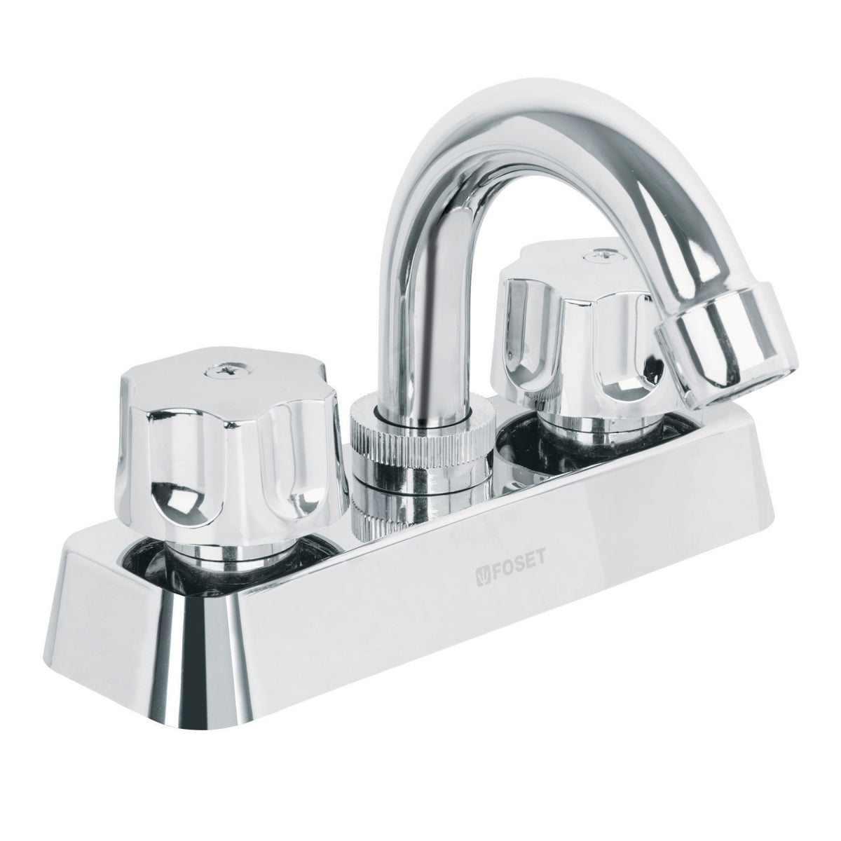 Mezcladora plástica 4" nariz curva p/lavabo manerales hexagonales (Basic) SKU:'49282