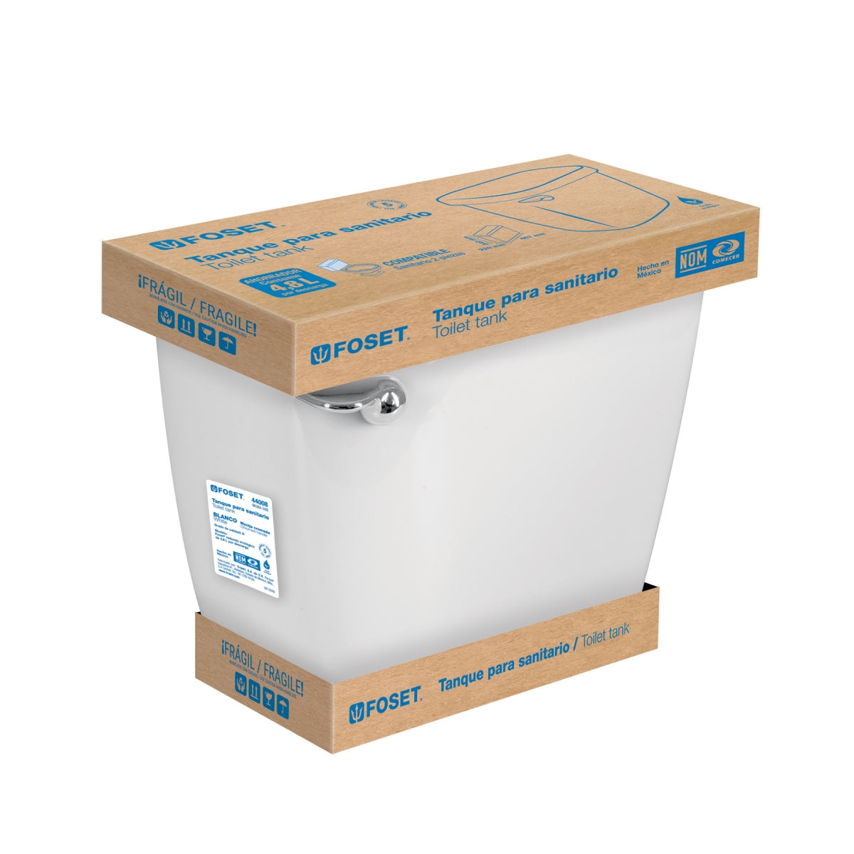 Tanque W.C. cerámico c/accesorios color blanco SKU:'44008