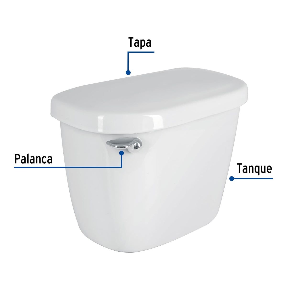 Tanque W.C. cerámico c/accesorios color blanco SKU:'44008