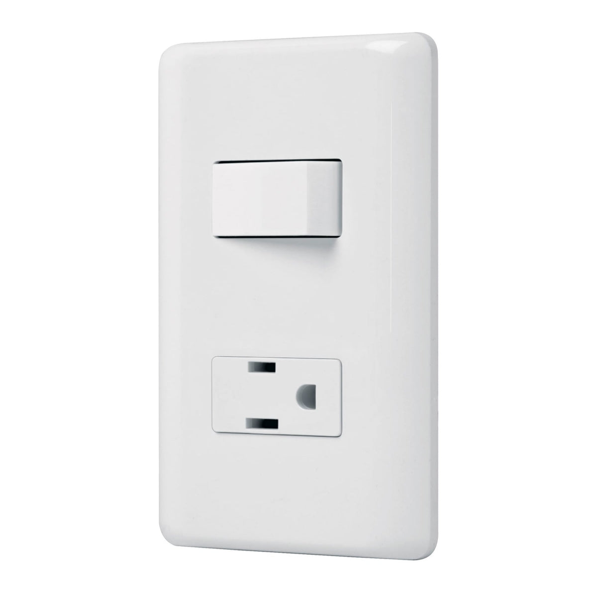 Placa armada doble 1 contacto 1 interruptor sencillo (Basic) SKU:'25077