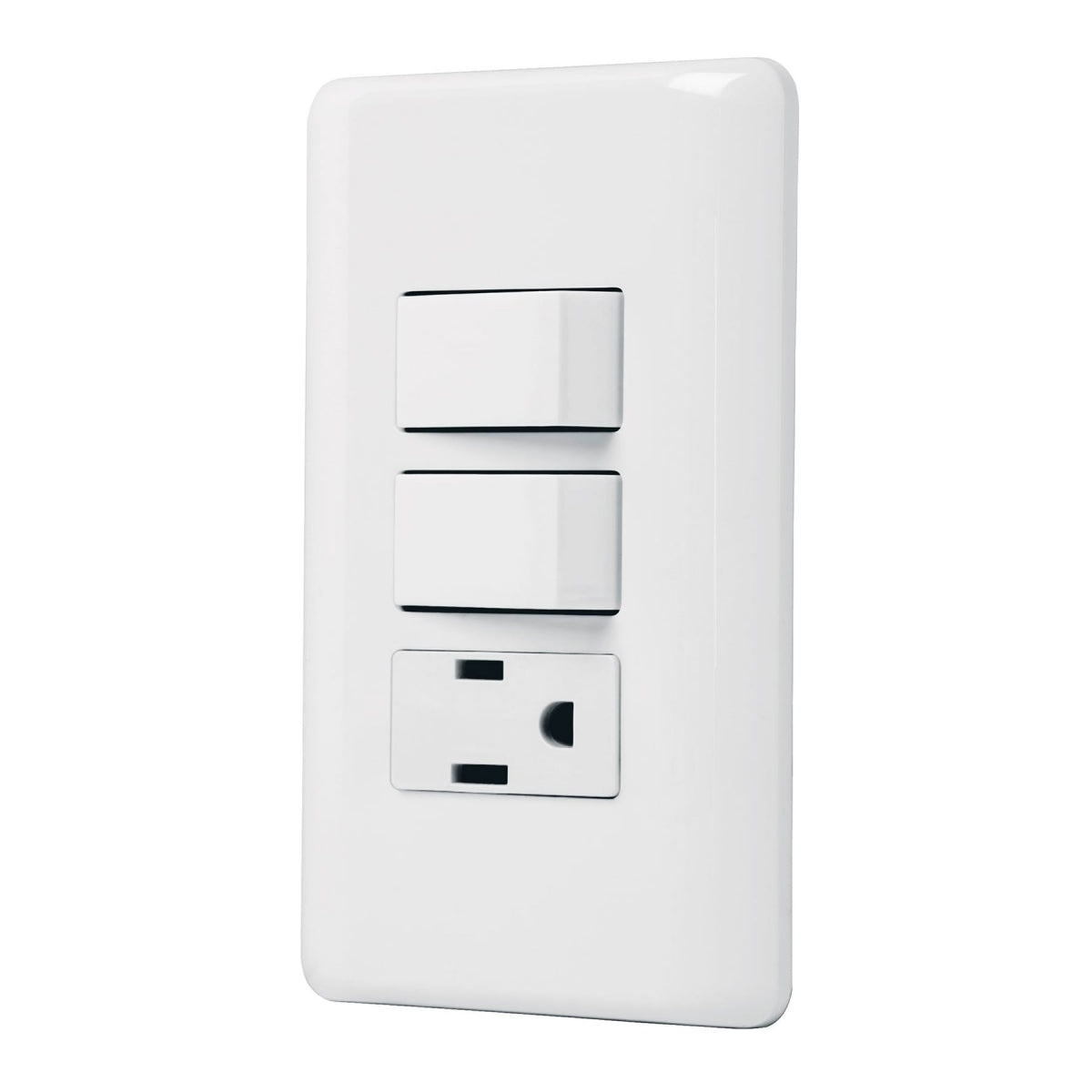 Placa armada triple 1 contacto 2 interruptores sencillos (Basic) SKU:'25081