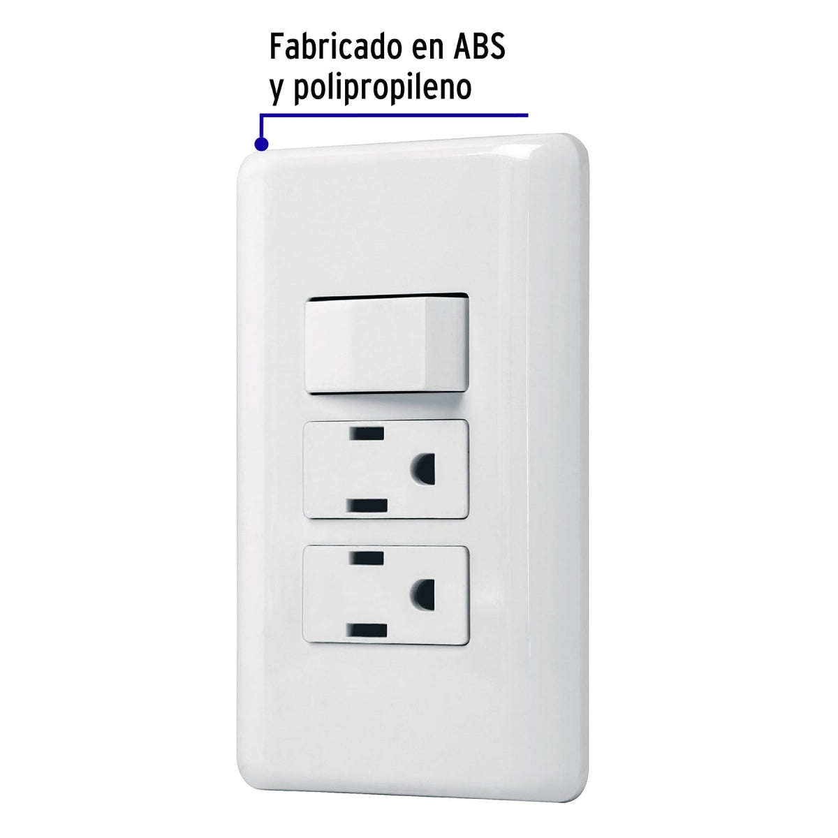Placa armada triple 2 contactos 1 interruptor sencillo (Basic) SKU:'25079