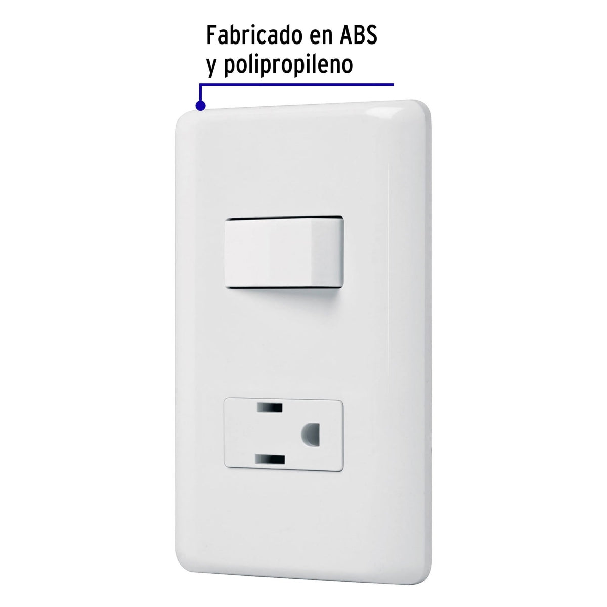 Placa armada doble 1 contacto 1 interruptor sencillo (Basic) SKU:'25077