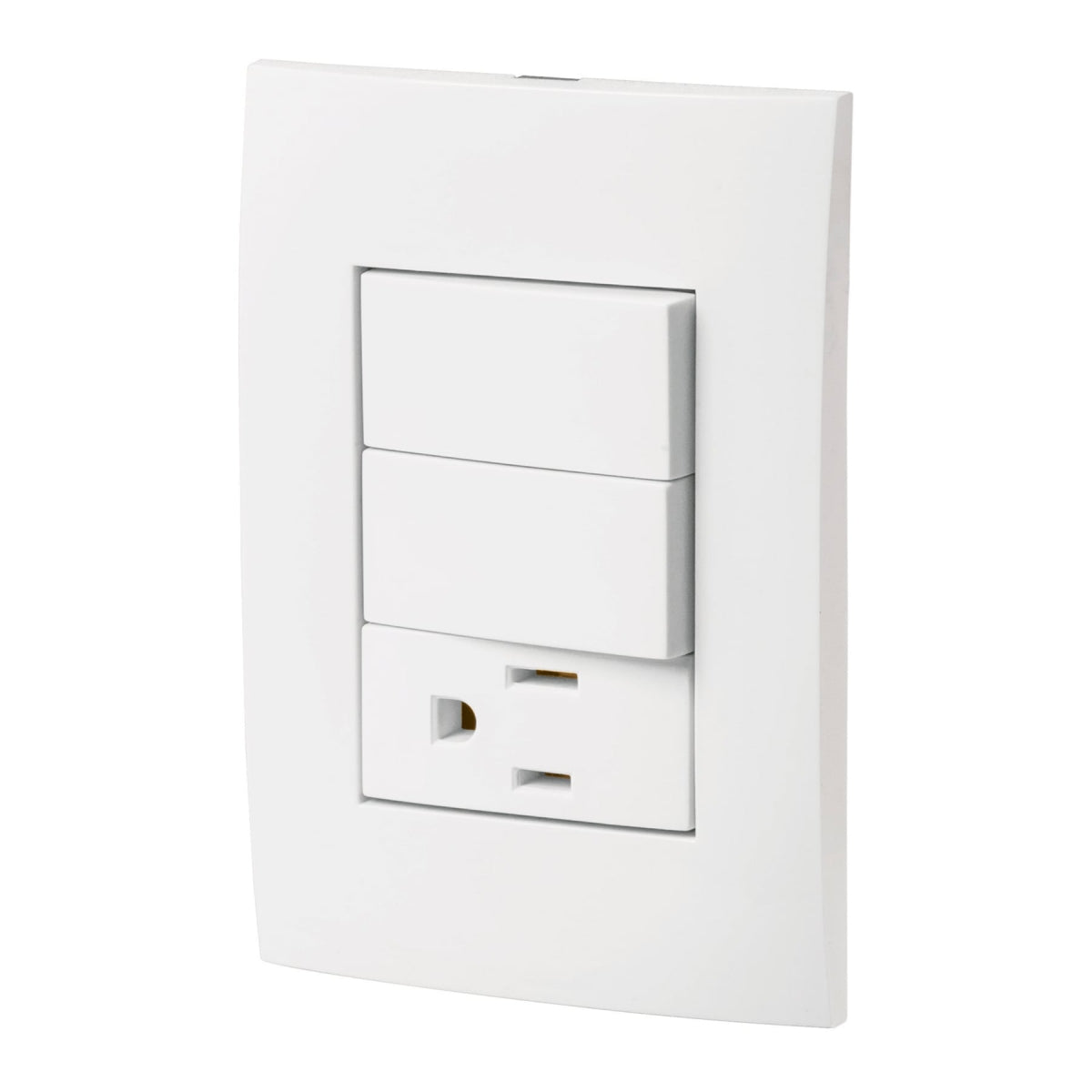 Placa armada triple 1 contacto 2 interruptores sencillos (Oslo) SKU:'46488