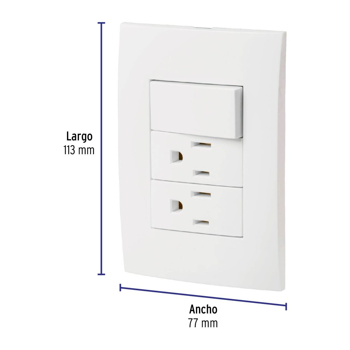 Placa armada triple 2 contactos 1 interruptor sencillo (Oslo) SKU:'46489