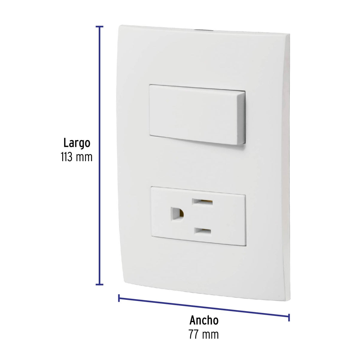 Placa armada doble 1 contacto 1 interruptor sencillo (Oslo) SKU:'46487