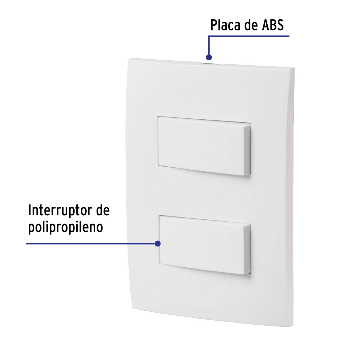 Placa armada doble 1 interruptor escalera 1 interruptor sencillo (Oslo) SKU:'46495