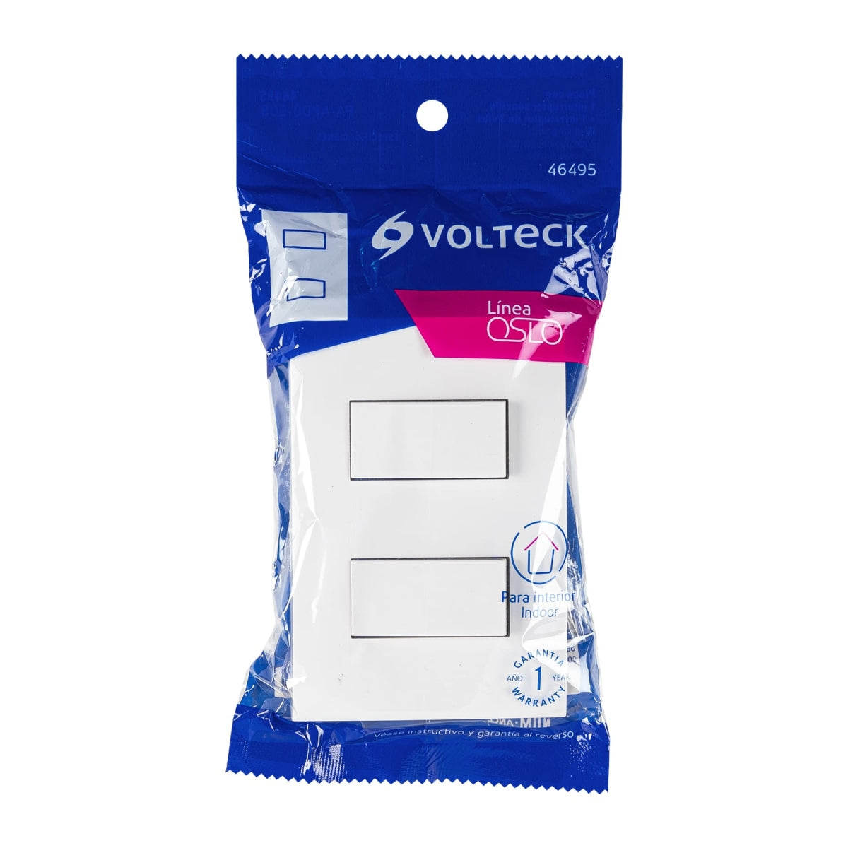 Placa armada doble 1 interruptor escalera 1 interruptor sencillo (Oslo) SKU:'46495