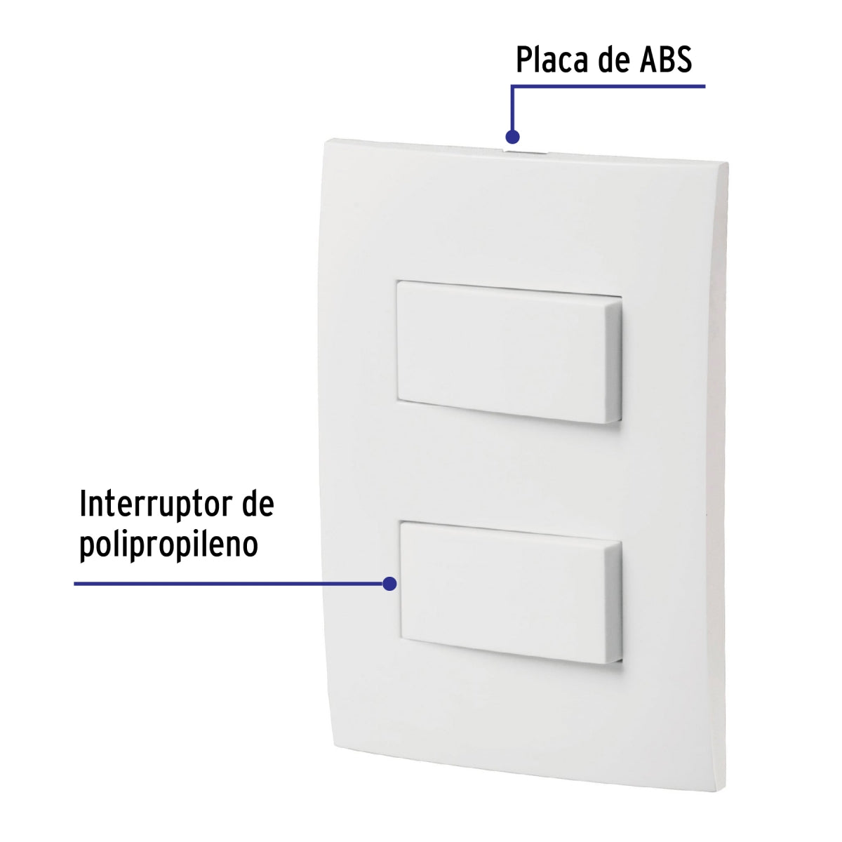 Placa armada doble 2 interruptores sencillos (Oslo) SKU:'46494