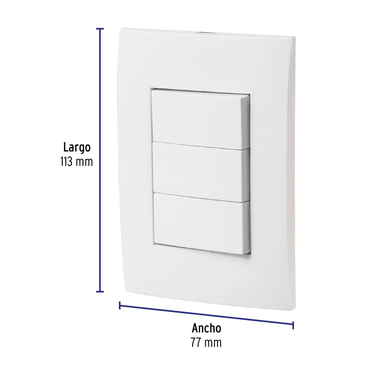 Placa armada triple 3 interruptores sencillos (Oslo) SKU:'46496