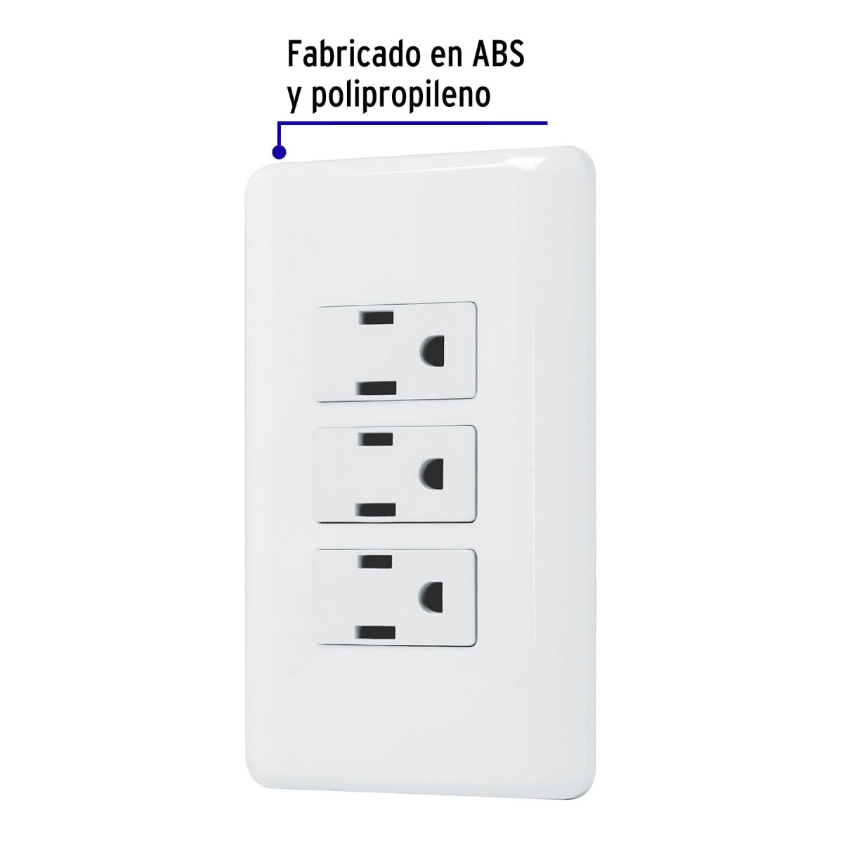 Placa armada tiple 3 contactos aterrizados (Basic) SKU:'25082