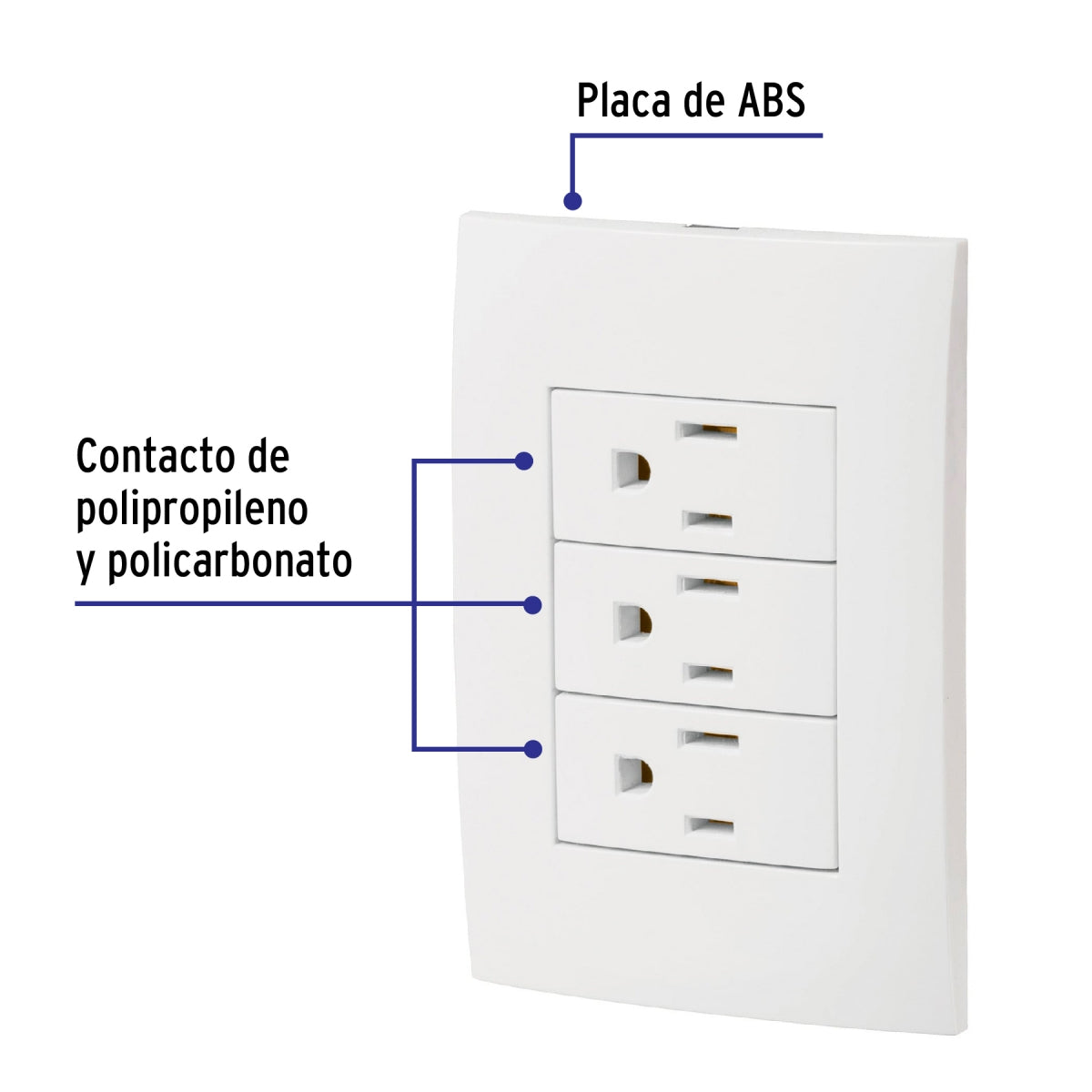 Placa armada triple 3 contactos (Oslo) SKU:'46491