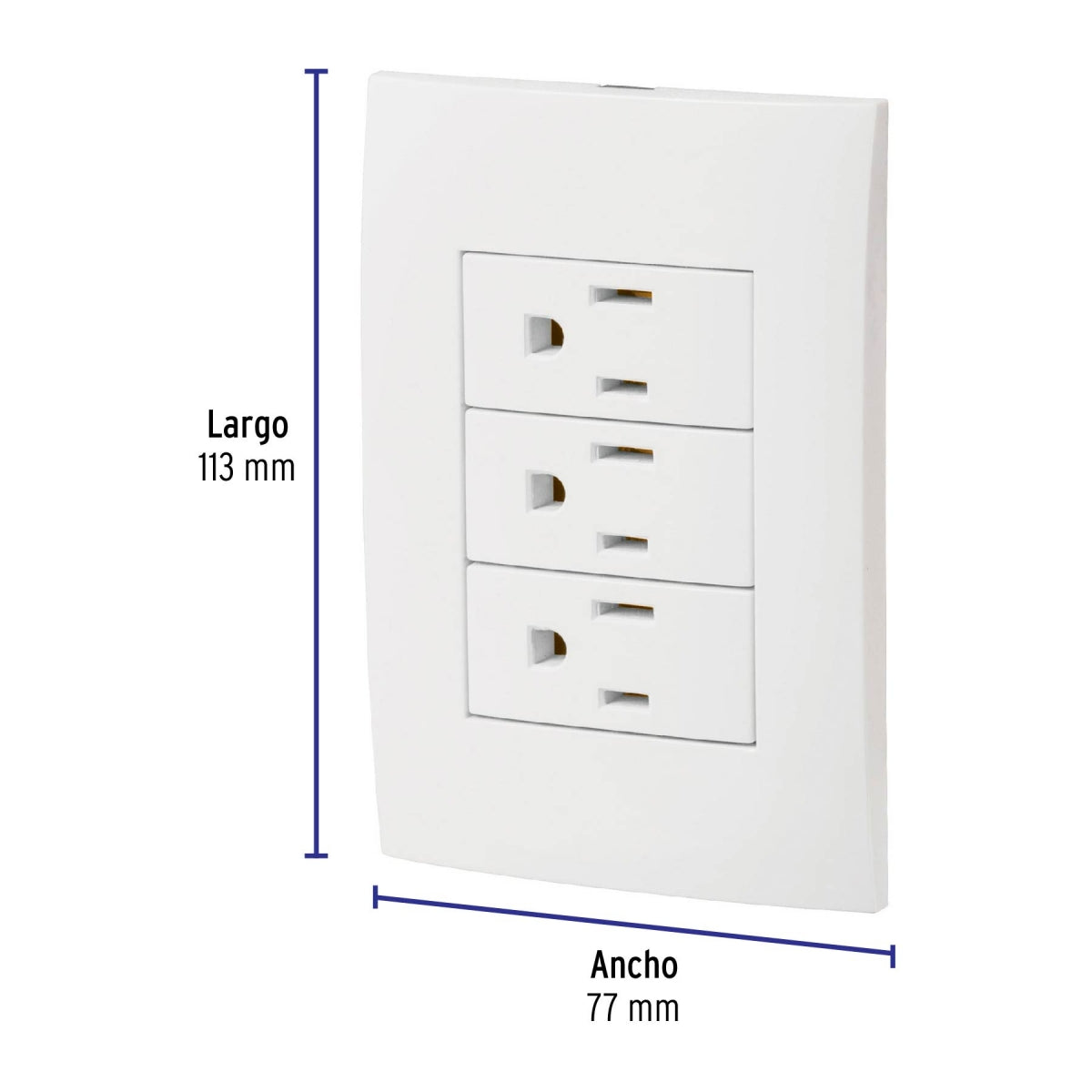 Placa armada triple 3 contactos (Oslo) SKU:'46491