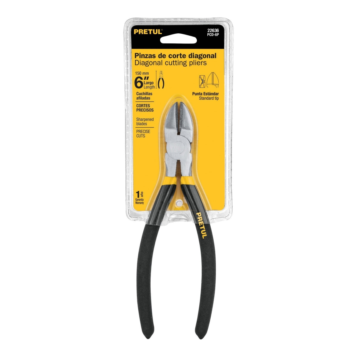 Pinza corte diagonal 6" SKU:'22636