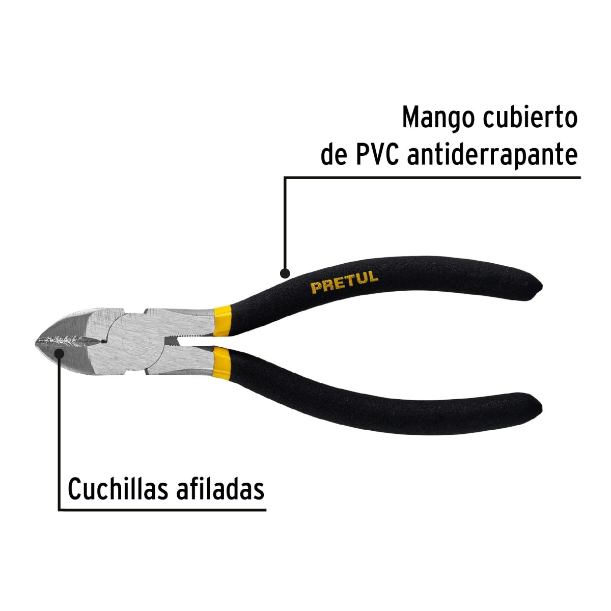 Pinza corte diagonal 6" SKU:'22636