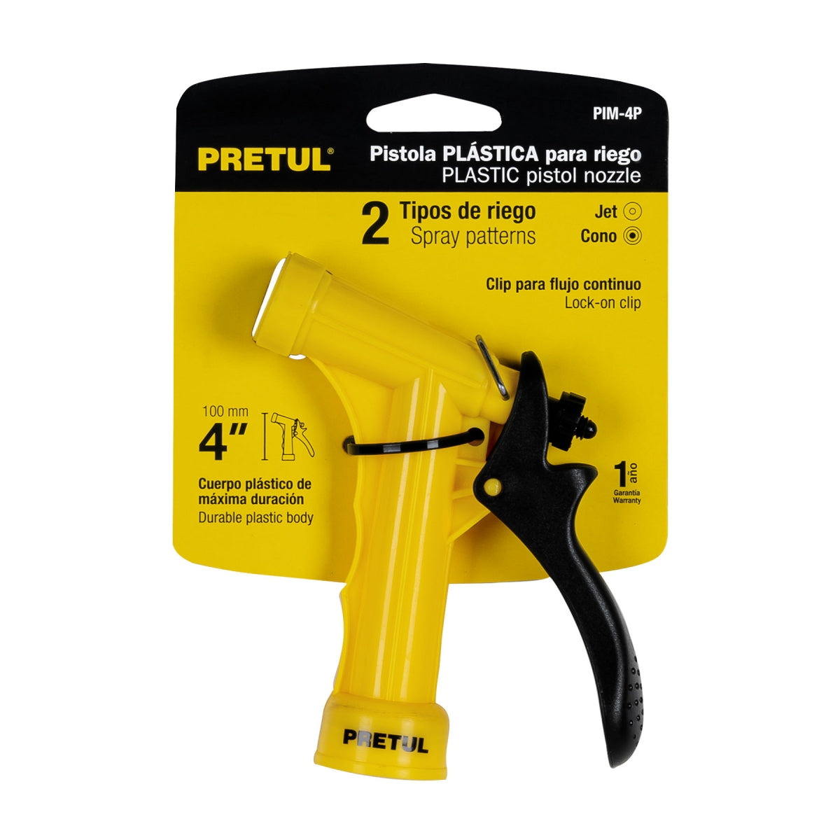 Pistola 4" plástica para jardín 2 funciones SKU:'22753