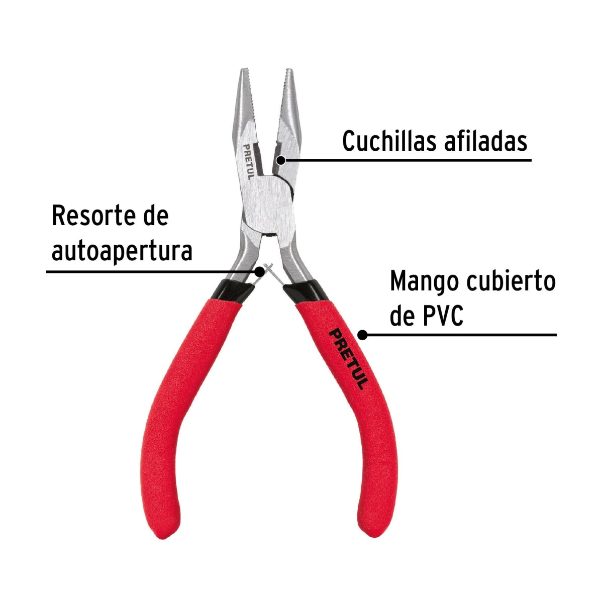 Pinza mini punta y corte 5" SKU:'22662
