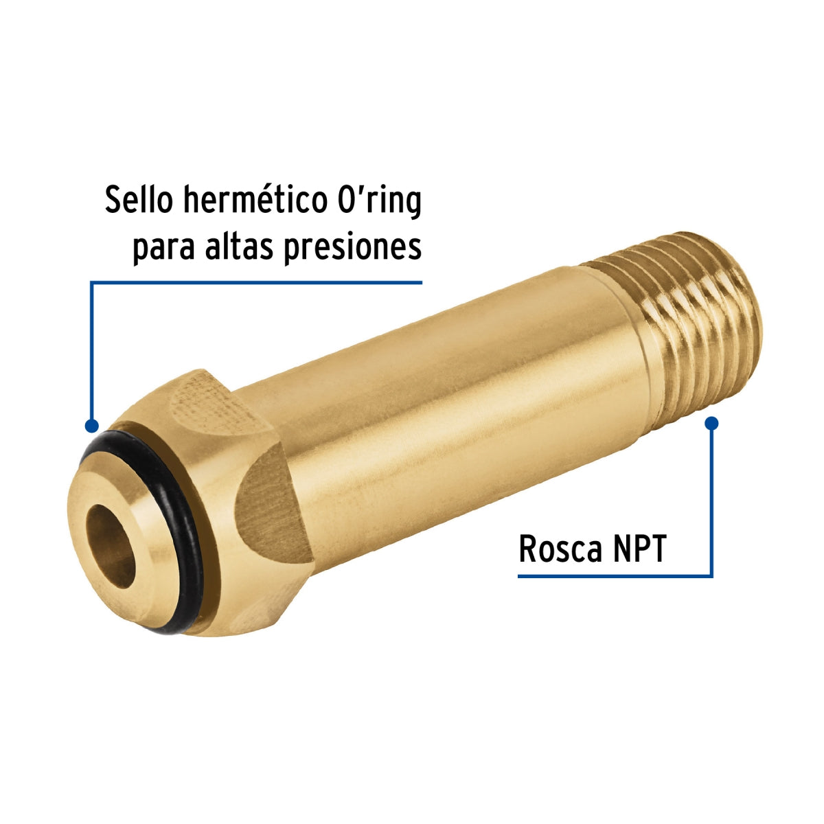 Punta pol con O'Ring p/gas 1/4" x 5cm SKU:'47311