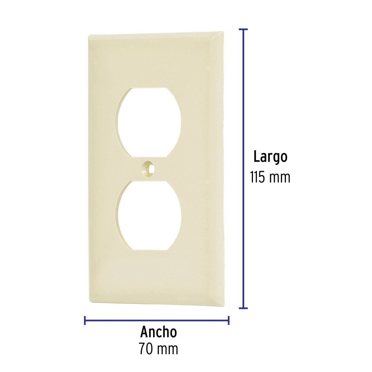 Placa 2 ventanas color marfil (Standard) SKU:'46406