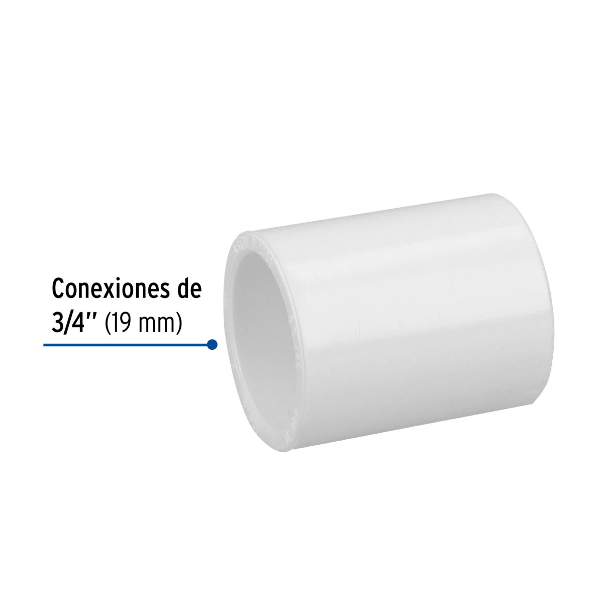 Cople 3/4" PVC cédula 40 SKU:'45418
