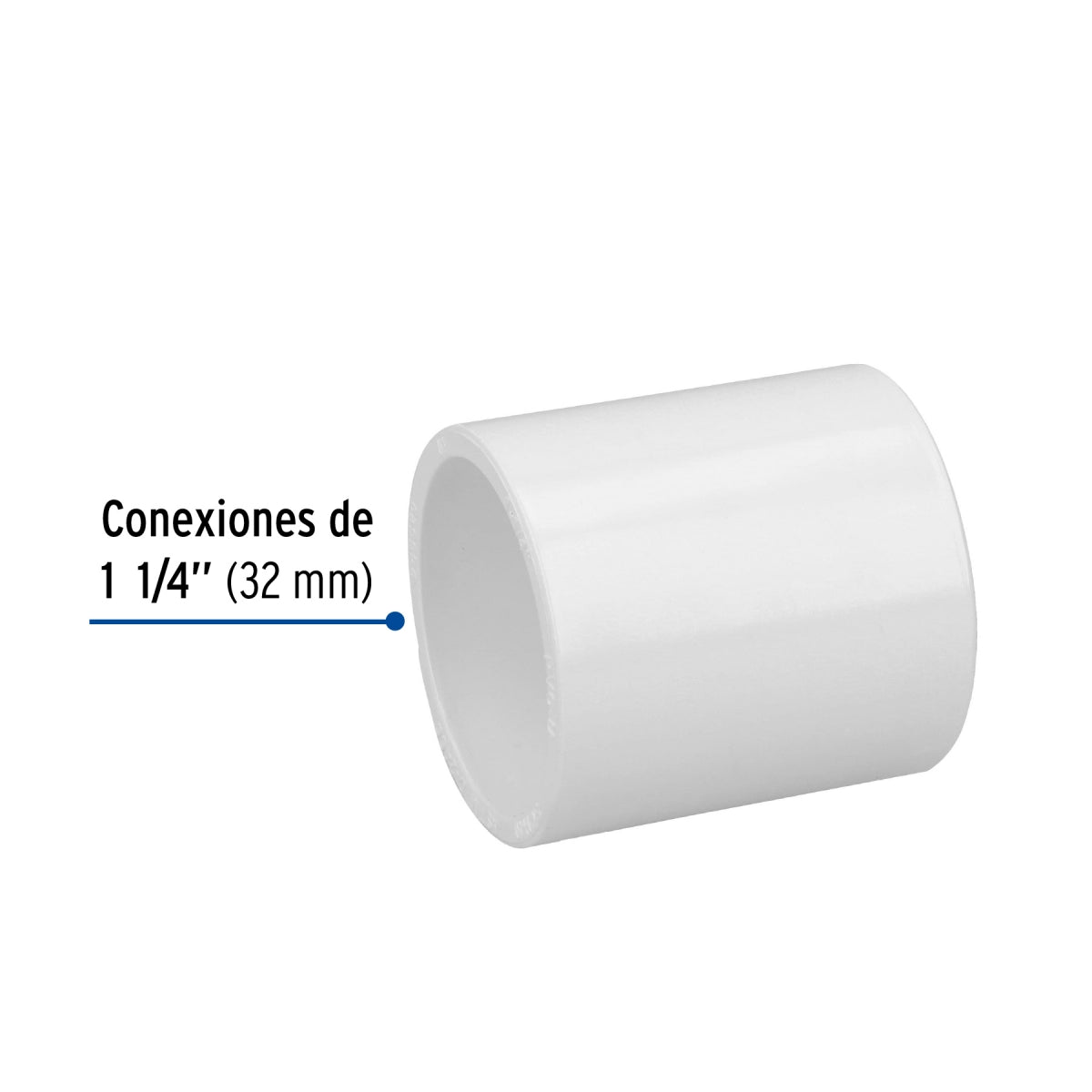 Cople 1 1/4" PVC cédula 40 SKU:'45529