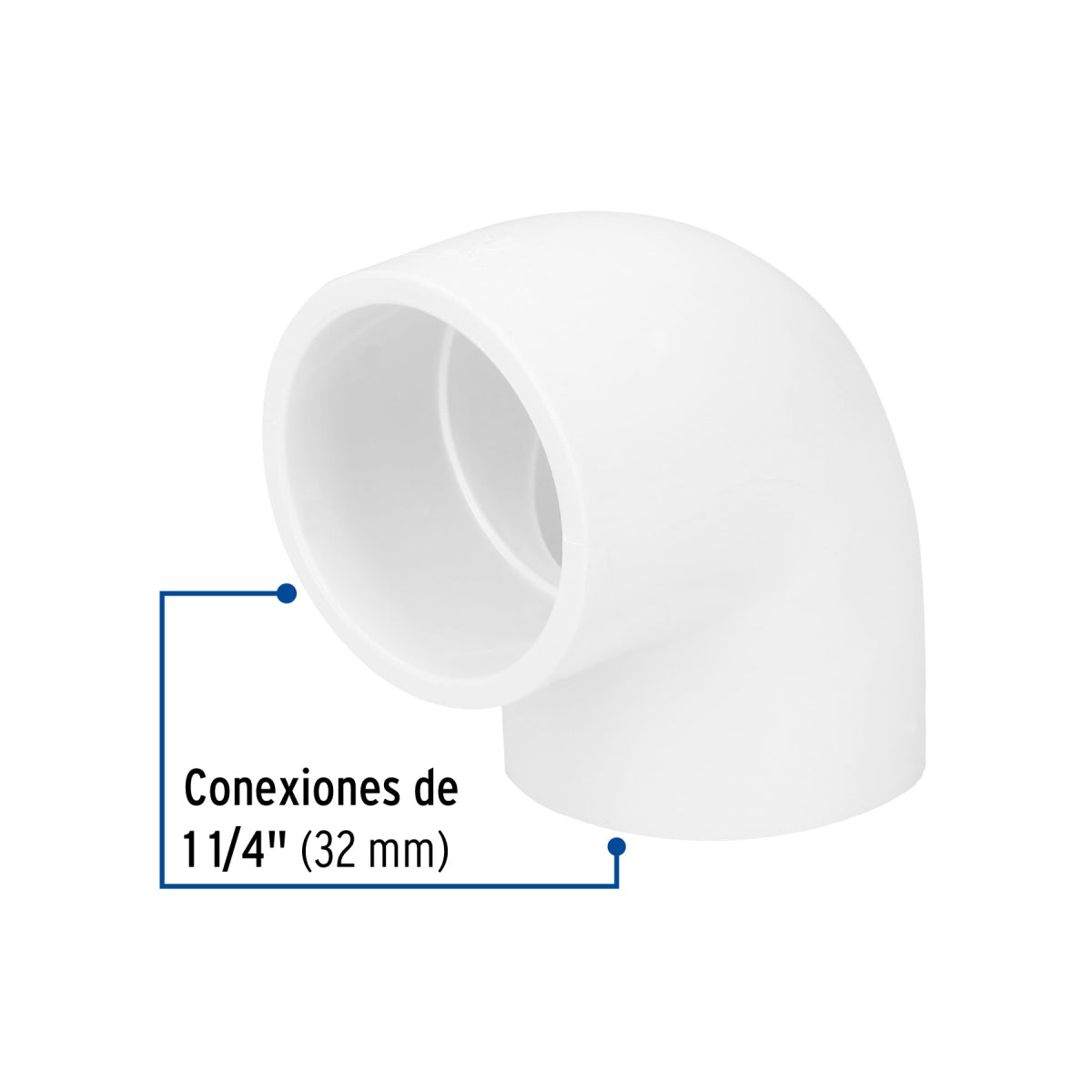 Codo 90° 1 1/4" PVC cédula 40 SKU:'45523