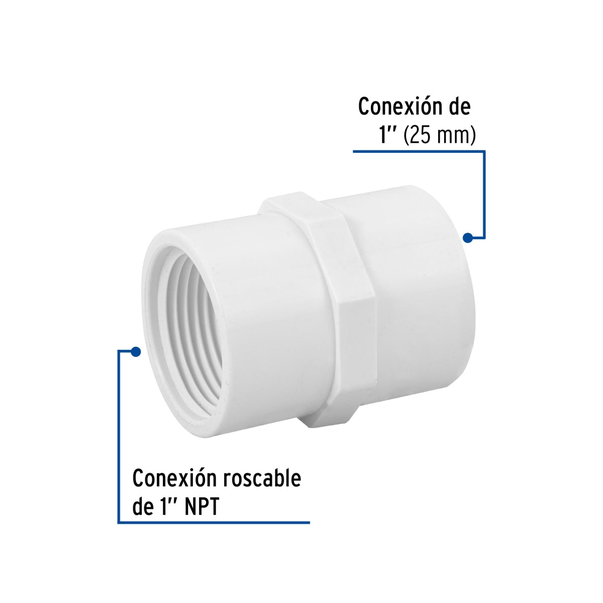 Adaptador hembra 1" PVC cédula 40 SKU:'45434