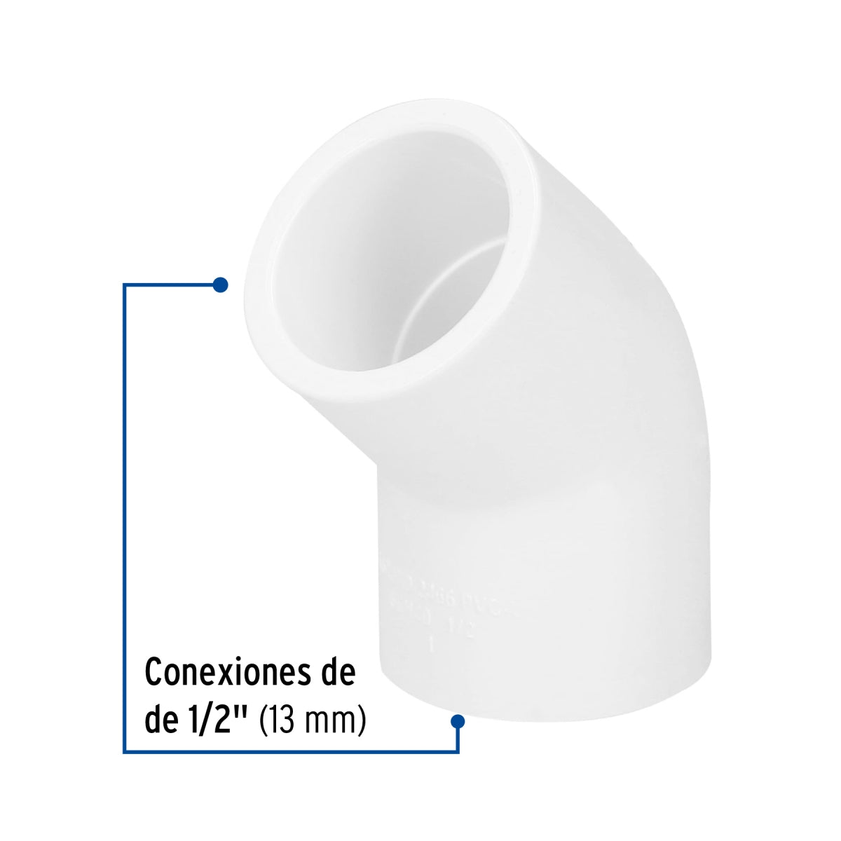 Codo 45° 1/2" PVC cédula 40 SKU:'45414