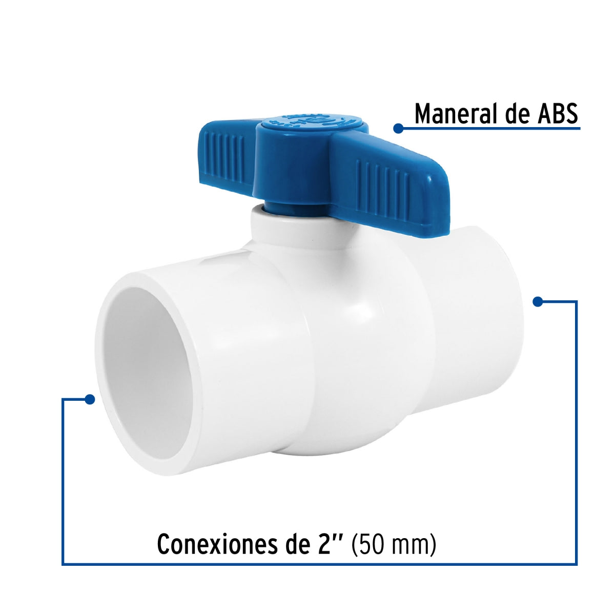 Válvula esfera cementar 2" PVC cédula 40 SKU:'49161