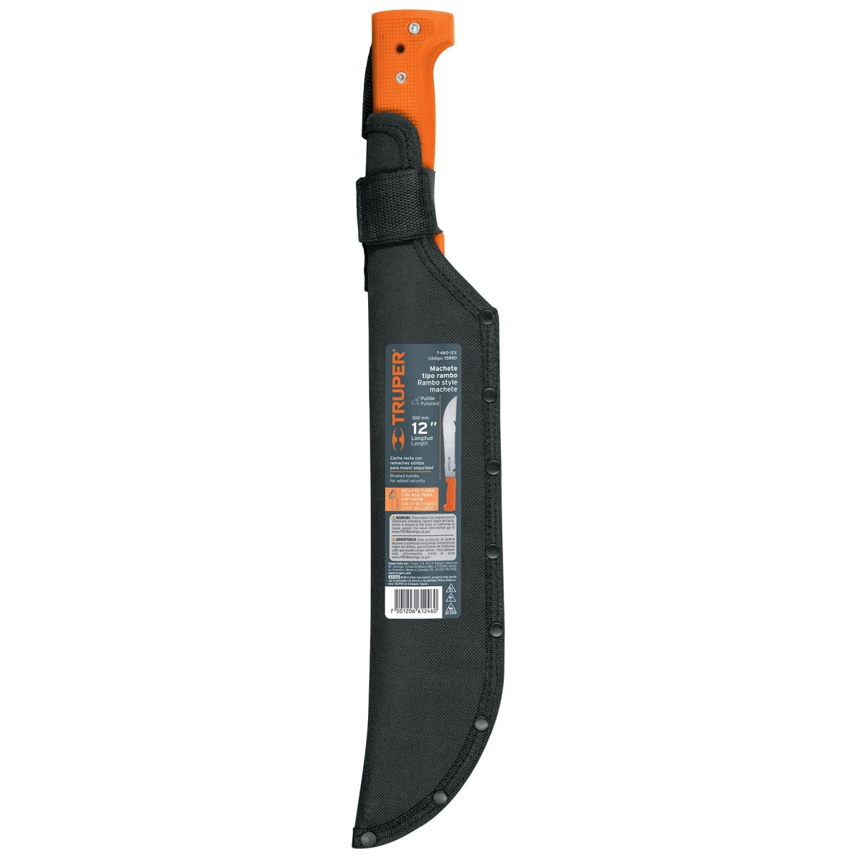 Machete tipo rambo 12" con funda SKU:'15890