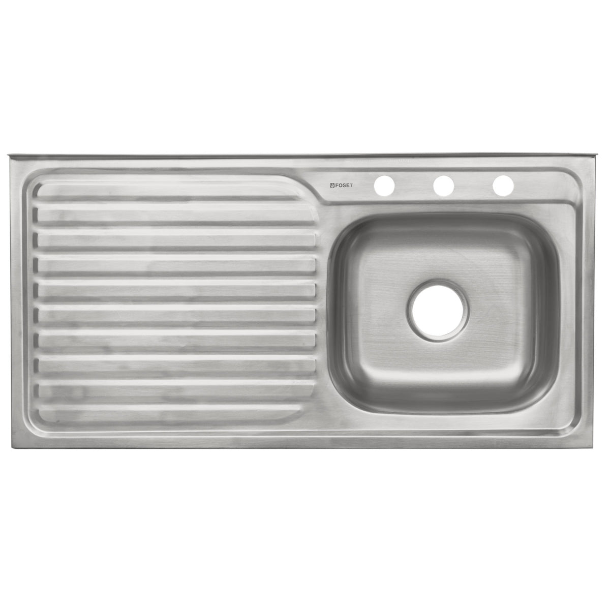 Tarja tina derecha sobreponer c/escurridero 100x50cm (304) SKU:'49170