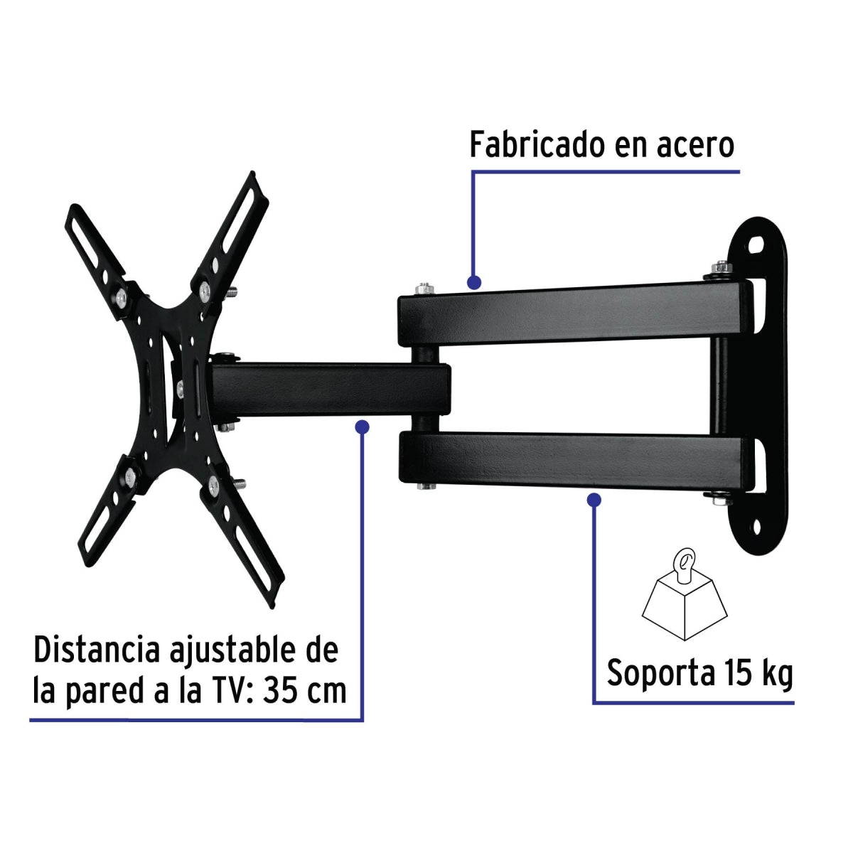 Soporte articulado para TV 14" a 40" SKU:'48428