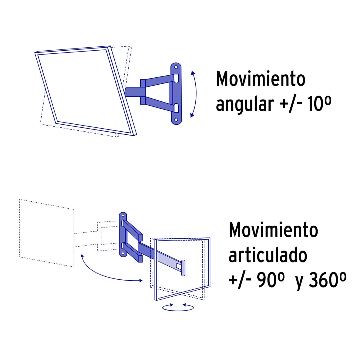 Soporte articulado para TV 14" a 40" SKU:'48428