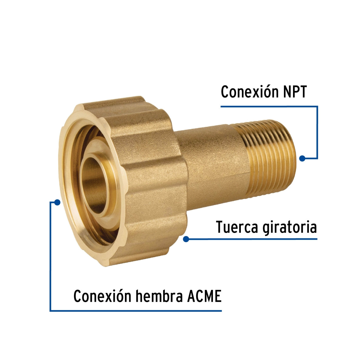 Acoplador llenado p/tanque estacionario 1 3/4" x 3/4" SKU:'47656