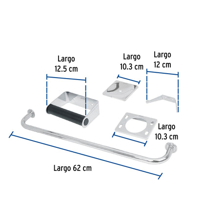 Juego de 5 accesorios metálicos p/baño (Basic) SKU:'49255