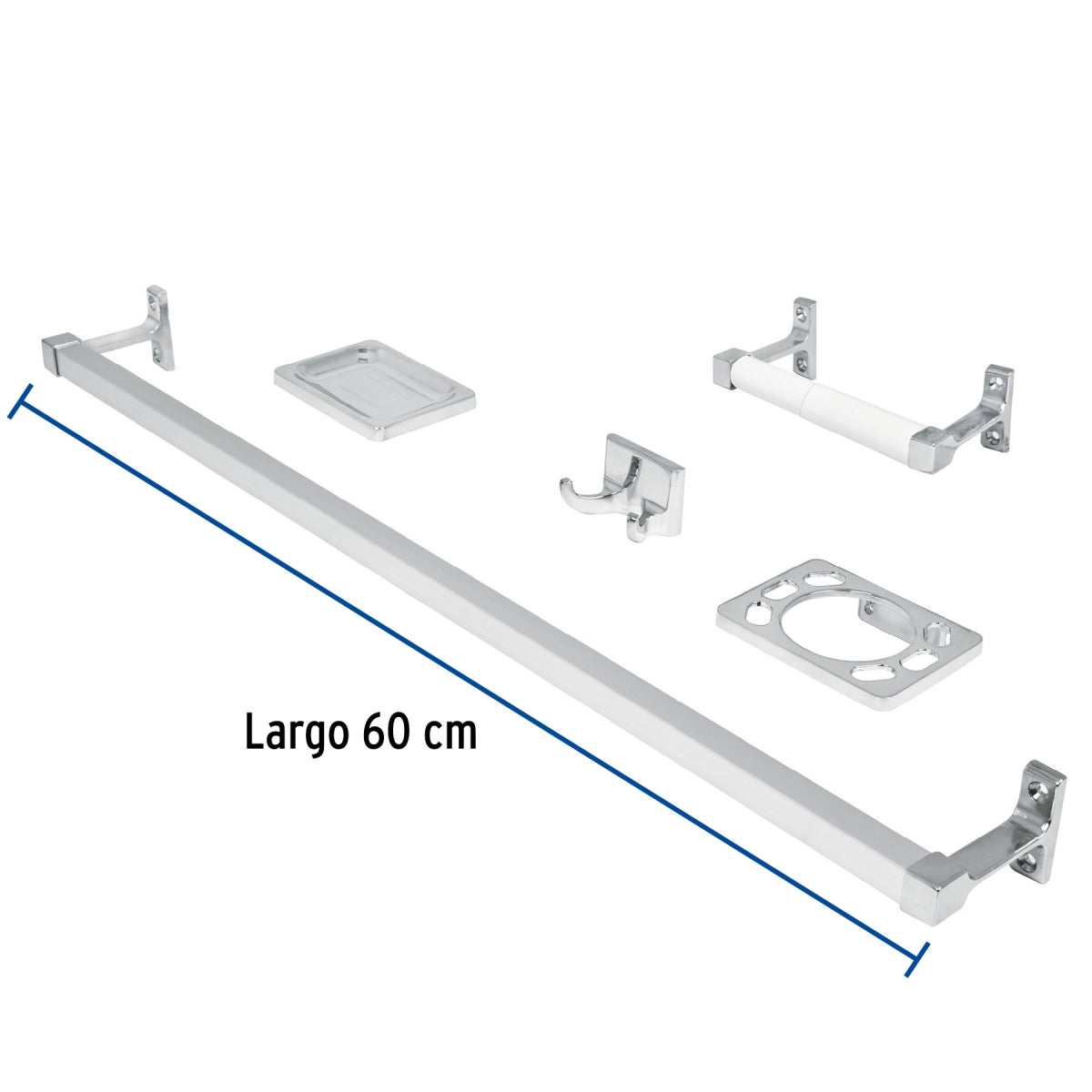 Juego de 5 accesorios metálicos p/baño (Basic) SKU:'49607