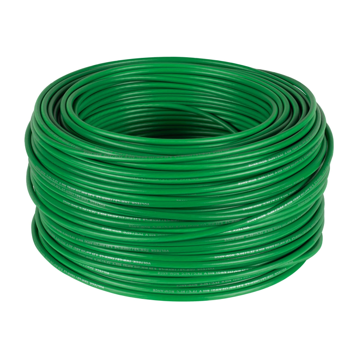 Cable sencillo verde #10 cobre (rollo 100m) SKU:'46063